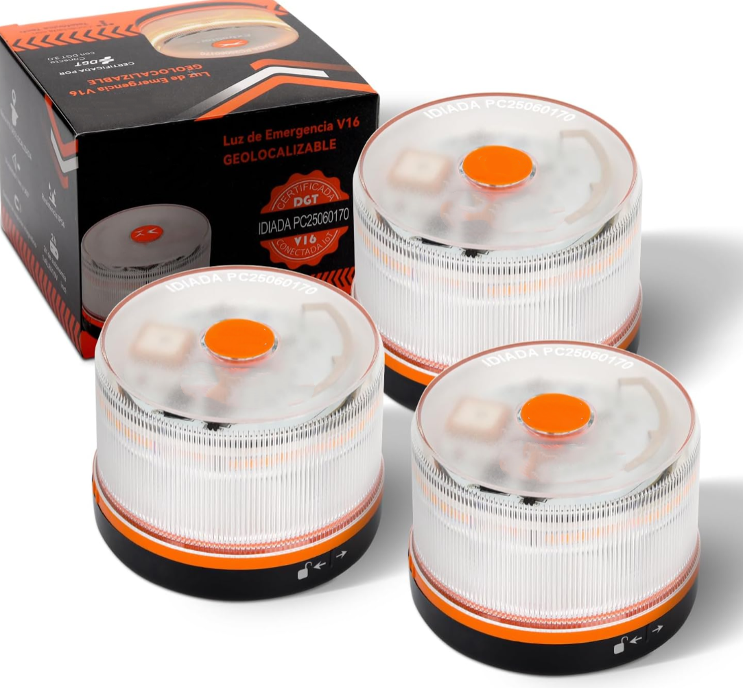 🚨 Luz Emergencia V16 Homologada DGT 3.0 - Geolocalización y SIM Conectada
